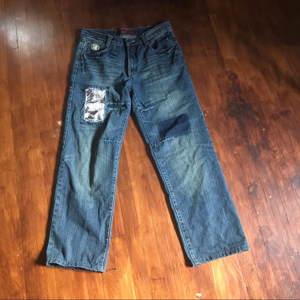 Y2k Patched and Embroidered Jeans